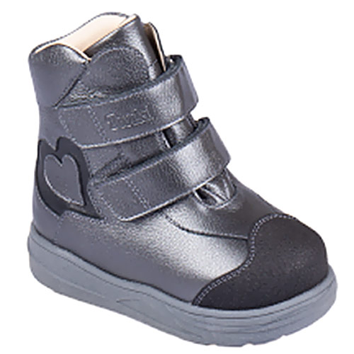 Ботинки ортопедические Твики с мехом для девочек TW-525-8 серый металлик.