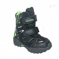 Ботинки Орсетто зимние мембранные для мальчиков 9803 черно-зеленые.