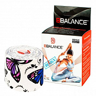 Кинезио тейп Bio Balance 5см х 5м бабочки белый.