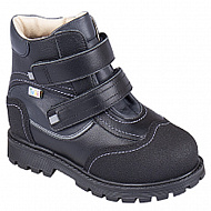 Ботинки ортопедические Твики с мехом для мальчиков TW-543 черный/серый.